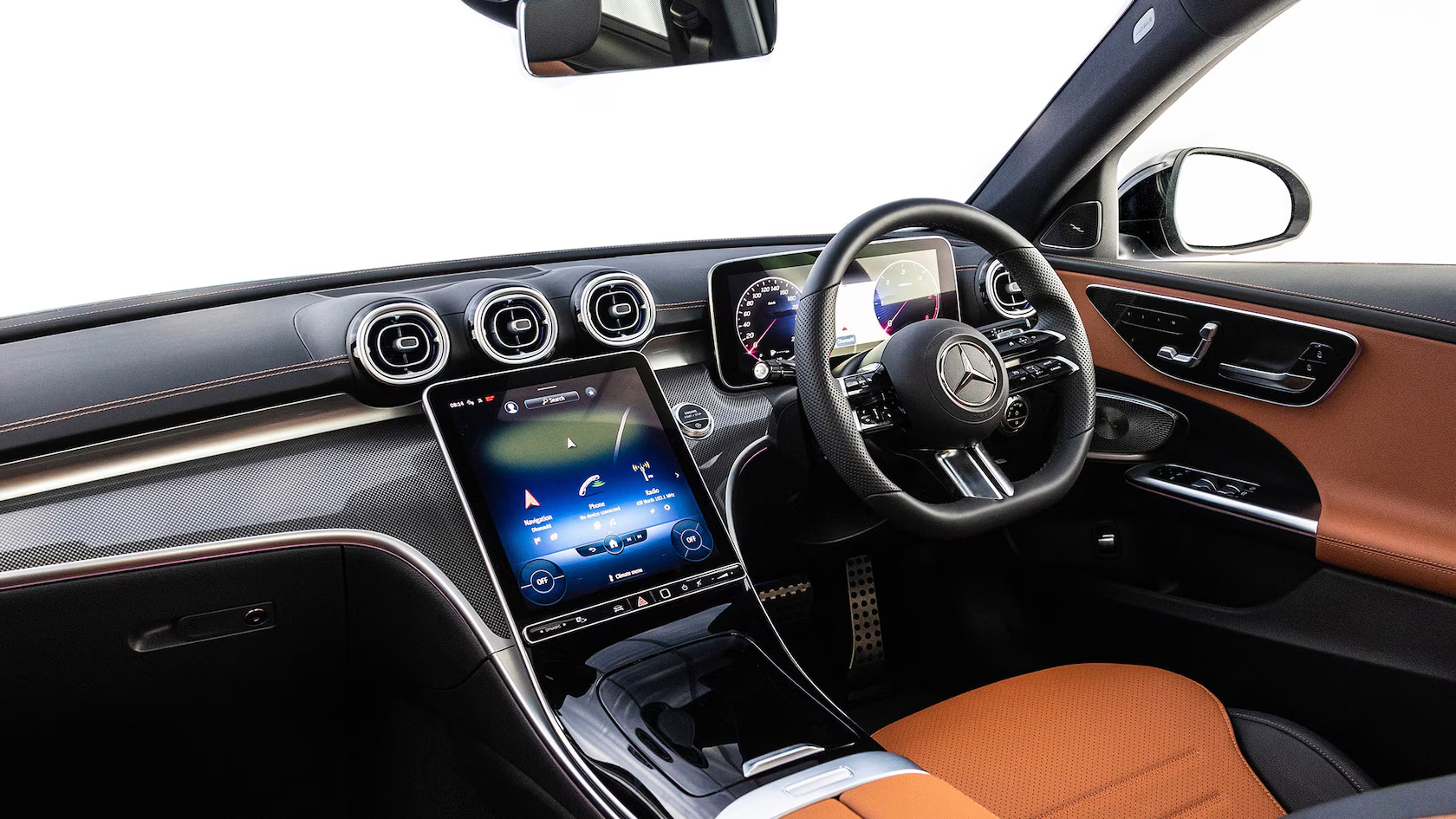 Comfortable executive Mercedes interior in a Carrot Cars chauffeur vehicle