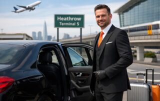 Carrot Cars professional driver at Heathrow Airport providing London airport transfer